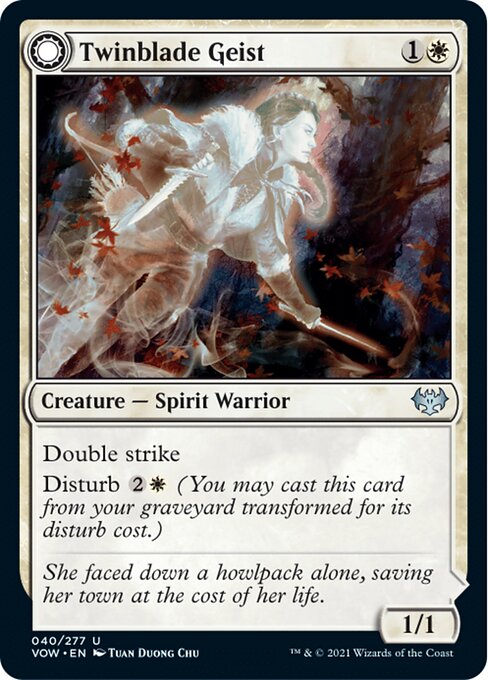 Twinblade Geist / Twinblade Invocation (Innistrad: Crimson Vow) Light Play
