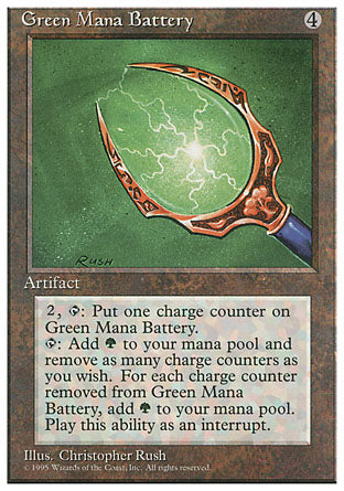 Green Mana Battery (4th Edition) Heavy Play