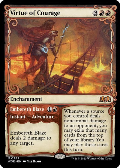 Virtue of Courage (Showcase) (Wilds of Eldraine) Light Play