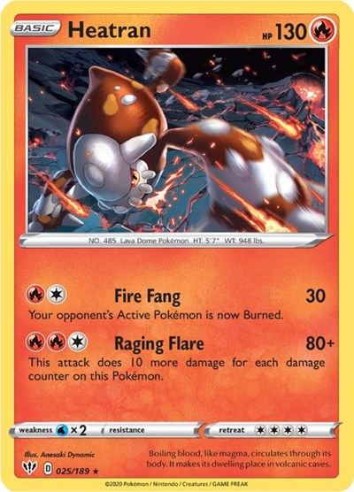Heatran (SWSH03: Darkness Ablaze) Light Play Holofoil