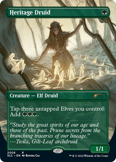 Heritage Druid (Borderless) (Secret Lair: 30th Anniversary Countdown Kit) Light Play Foil