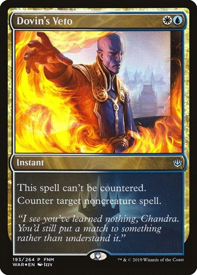 Dovin's Veto (193) (Promos: FNM) Light Play Foil