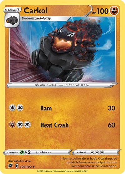 Carkol (SWSH02: Rebel Clash) Light Play Reverse Holofoil