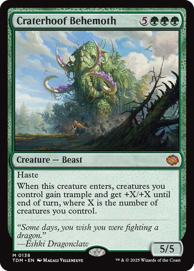 Craterhoof Behemoth (Tarkir: Dragonstorm) Light Play