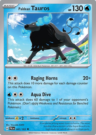 Paldean Tauros - 041 (SV02: Paldea Evolved) Light Play