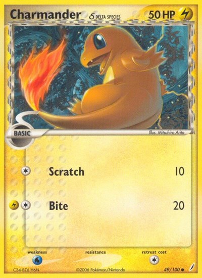 Charmander (Delta Species) (Crystal Guardians) Damaged / Poor