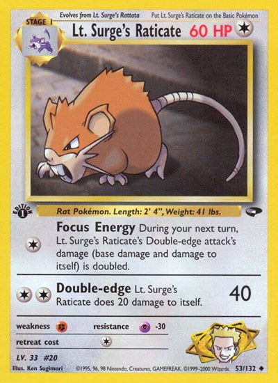 Lt. Surge's Raticate (Gym Challenge) Medium Play Unlimited