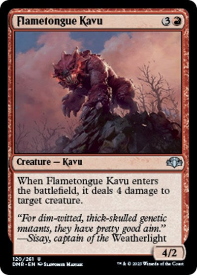 Flametongue Kavu (Dominaria Remastered) Light Play Foil