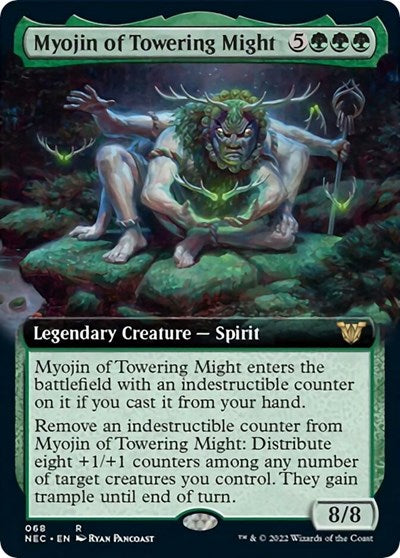 Myojin of Towering Might (Extended Art) (Commander: Kamigawa: Neon Dynasty) Light Play