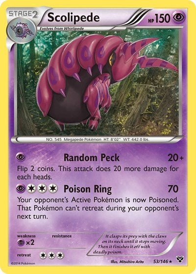 Scolipede (XY Base Set) Medium Play