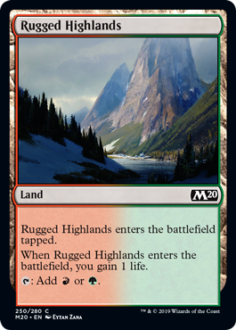 Rugged Highlands (Magic 2020 Core Set) Light Play