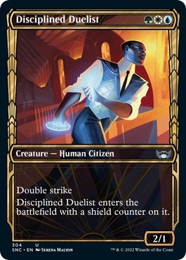 Disciplined Duelist (Showcase) (Streets of New Capenna) Damaged / Poor