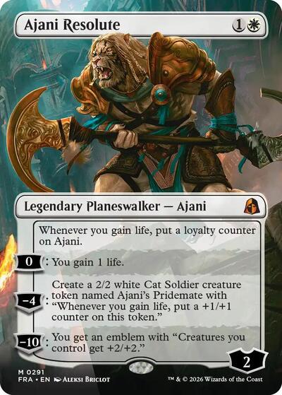 Ajani Resolute (Borderless) (Reality Fracture) Near Mint