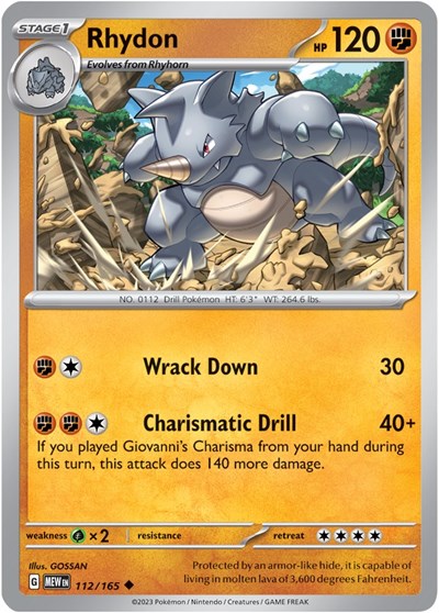 Rhydon (Scarlet and Violet: 151) Light Play