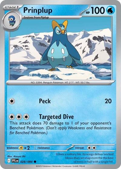 Prinplup (ME02: Phantasmal Flames) Light Play Reverse Holofoil