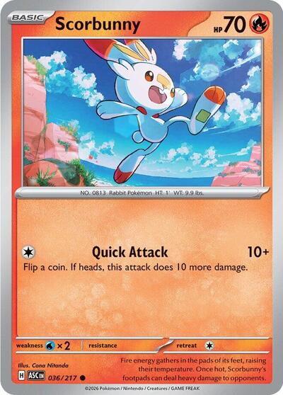 Scorbunny - 036 (ME: Ascended Heroes) Light Play