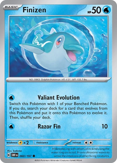Finizen 60 (Scarlet and  Violet: Obsidian Flames) Light Play Reverse Holofoil