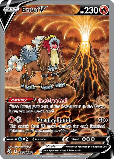 Entei V (Crown Zenith: Galarian Gallery) Near Mint Holofoil