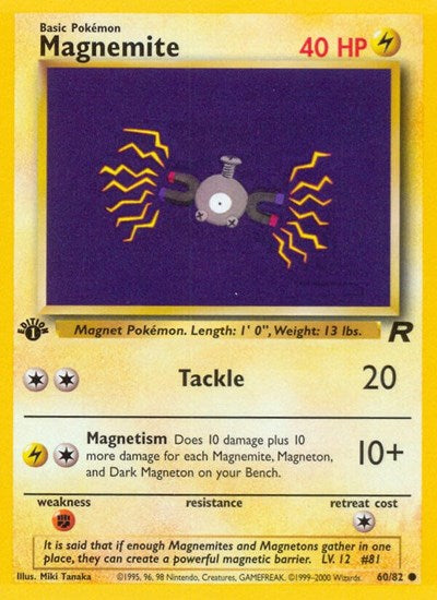 Magnemite (Team Rocket) Damaged / Poor 1st Edition