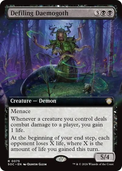 Defiling Daemogoth (Extended Art) (Commander: Secrets of Strixhaven) Light Play