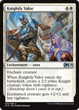 Knightly Valor (Magic 2019 Core Set) Light Play