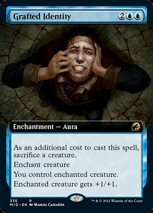 Grafted Identity (Extended Art) (Innistrad: Midnight Hunt) Light Play Foil
