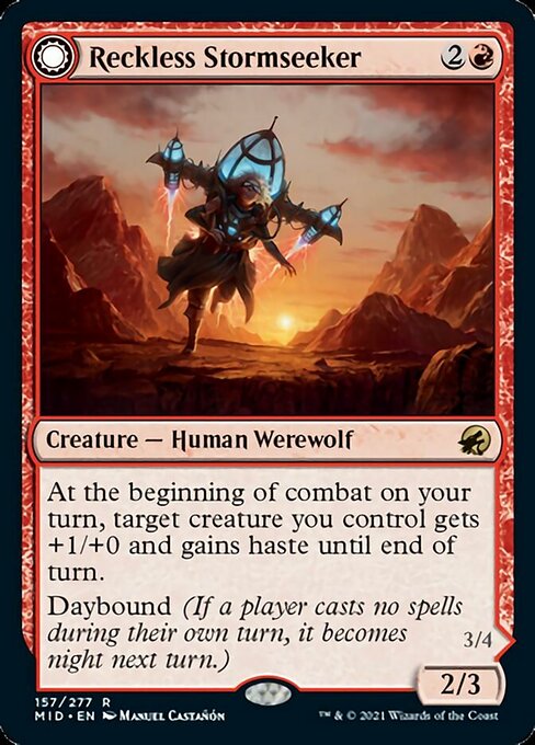Reckless Stormseeker / Storm-Charged Slasher (Innistrad: Midnight Hunt) Light Play