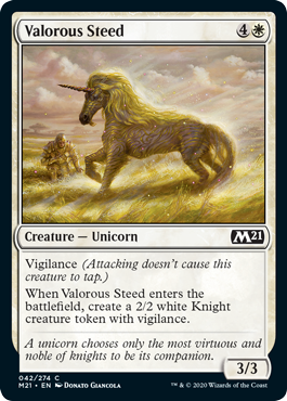 Valorous Steed (Magic 2021 Core Set) Light Play