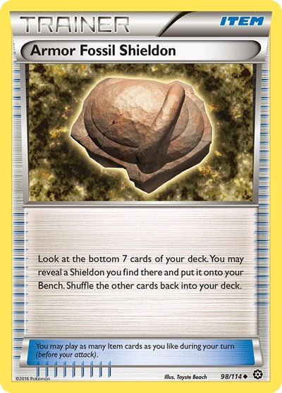 Armor Fossil Shieldon (XY - Steam Siege) Heavy Play