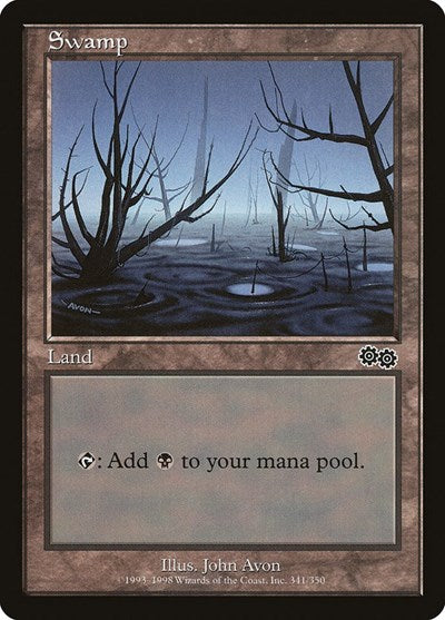 Swamp (341) (Urza's Saga) Medium Play