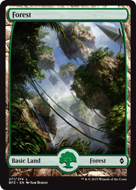 Forest (271) (Full Art) (Battle for Zendikar) Light Play