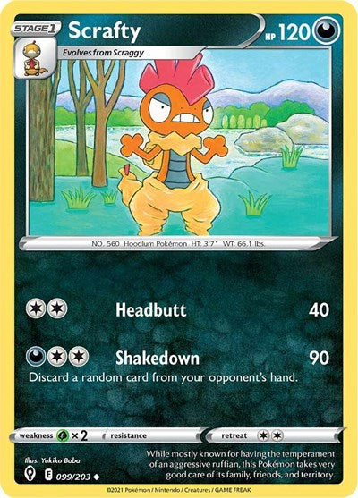 Scrafty (SWSH07: Evolving Skies) Light Play