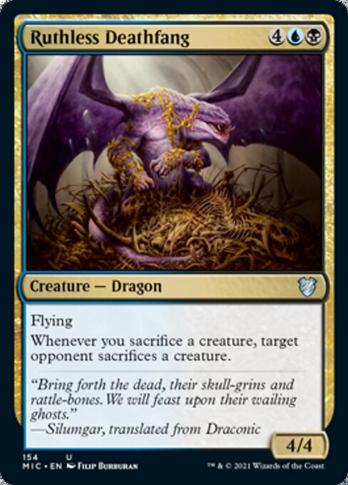 Ruthless Deathfang (Commander 2021 Midnight Hunt) Damaged / Poor