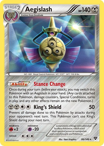Aegislash (86) (XY Base Set) Medium Play Holofoil