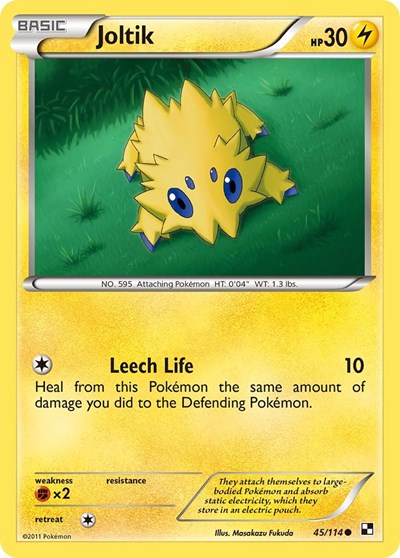 Joltik (45) (Black and White) Medium Play Reverse Holofoil