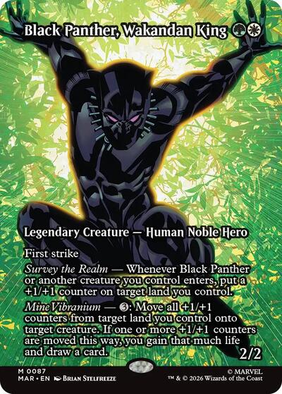 Black Panther, Wakandan King (Borderless) (Marvel Eternal-Legal) Light Play Foil