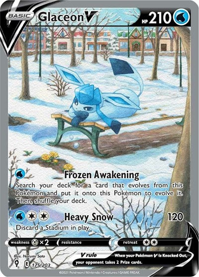 Glaceon V (Alternate Full Art) (SWSH07: Evolving Skies) Near Mint Foil