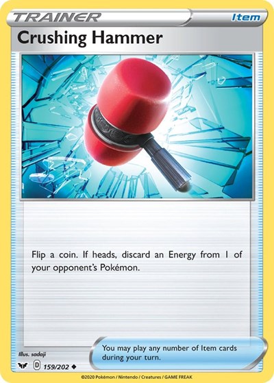 Crushing Hammer (SWSH01: Sword & Shield Base Set) Medium Play Reverse Holofoil