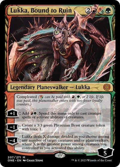 Lukka, Bound to Ruin (Phyrexia: All Will Be One) Light Play