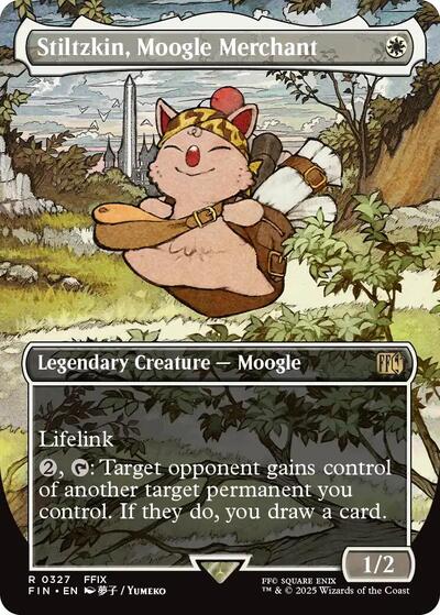 Stiltzkin, Moogle Merchant (Borderless) (Universes Beyond: FINAL FANTASY) Light Play Foil
