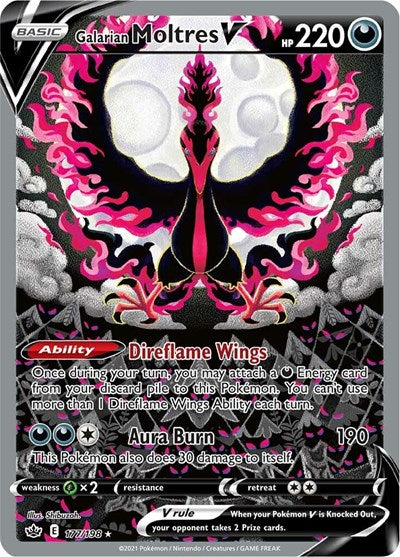 Galarian Moltres V (Alternate Full Art) (SWSH06: Chilling Reign) Near Mint Holofoil