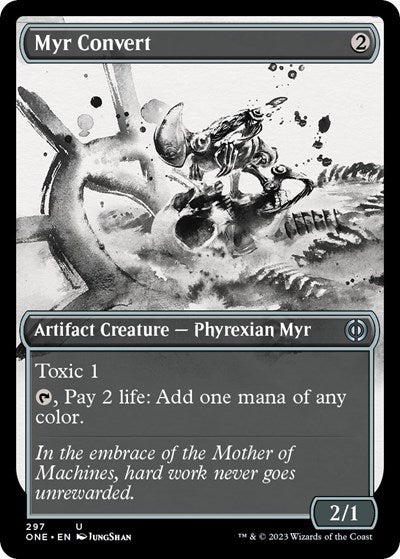 Myr Convert (Showcase) (Phyrexia: All Will Be One) Damaged / Poor