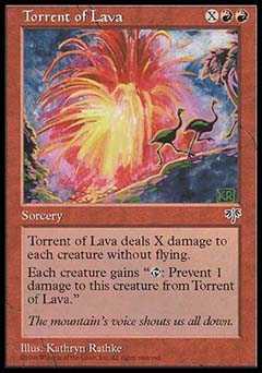 Torrent of Lava (Mirage) Damaged / Poor