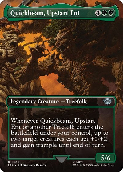 Quickbeam, Upstart Ent (Borderless) (Universes Beyond: The Lord of the Rings: Tales of Middle-earth) Light Play Foil