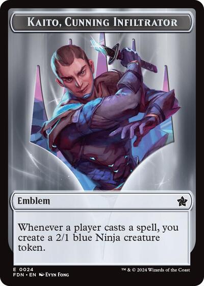 Emblem - Kaito, Cunning Infiltrator / Ninja Doubled-Sided Token (Foundations) Light Play