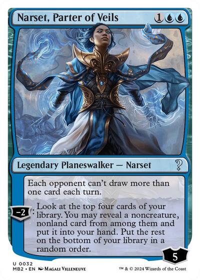 Narset, Parter of Veils (White Border) (Mystery Booster 2) Light Play