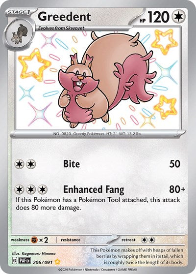 Greedent (SV: Paldean Fates) Light Play Holofoil