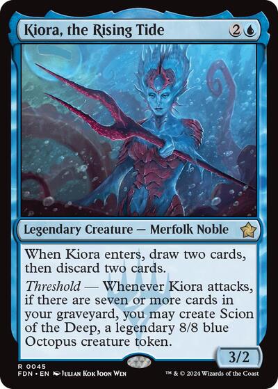 Kiora, the Rising Tide (Foundations) Light Play Foil