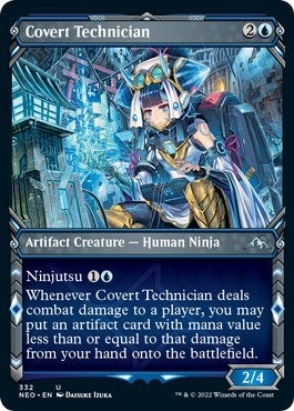 Covert Technician (Showcase) (Kamigawa: Neon Dynasty) Light Play