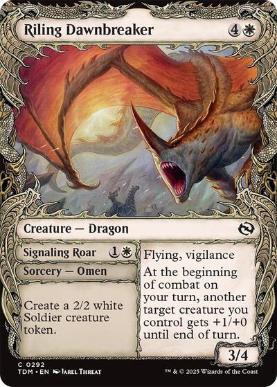 Riling Dawnbreaker (Showcase) (Tarkir: Dragonstorm) Light Play